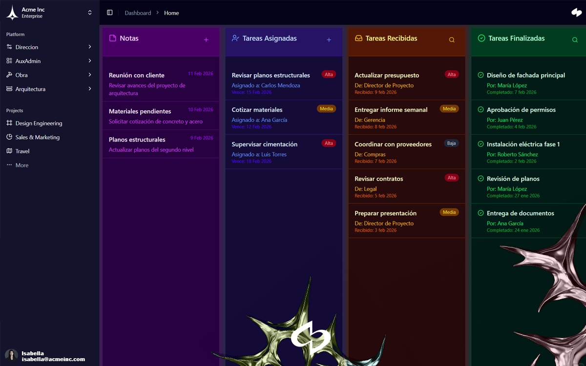 SaaS Dashboard — TTArquitectos